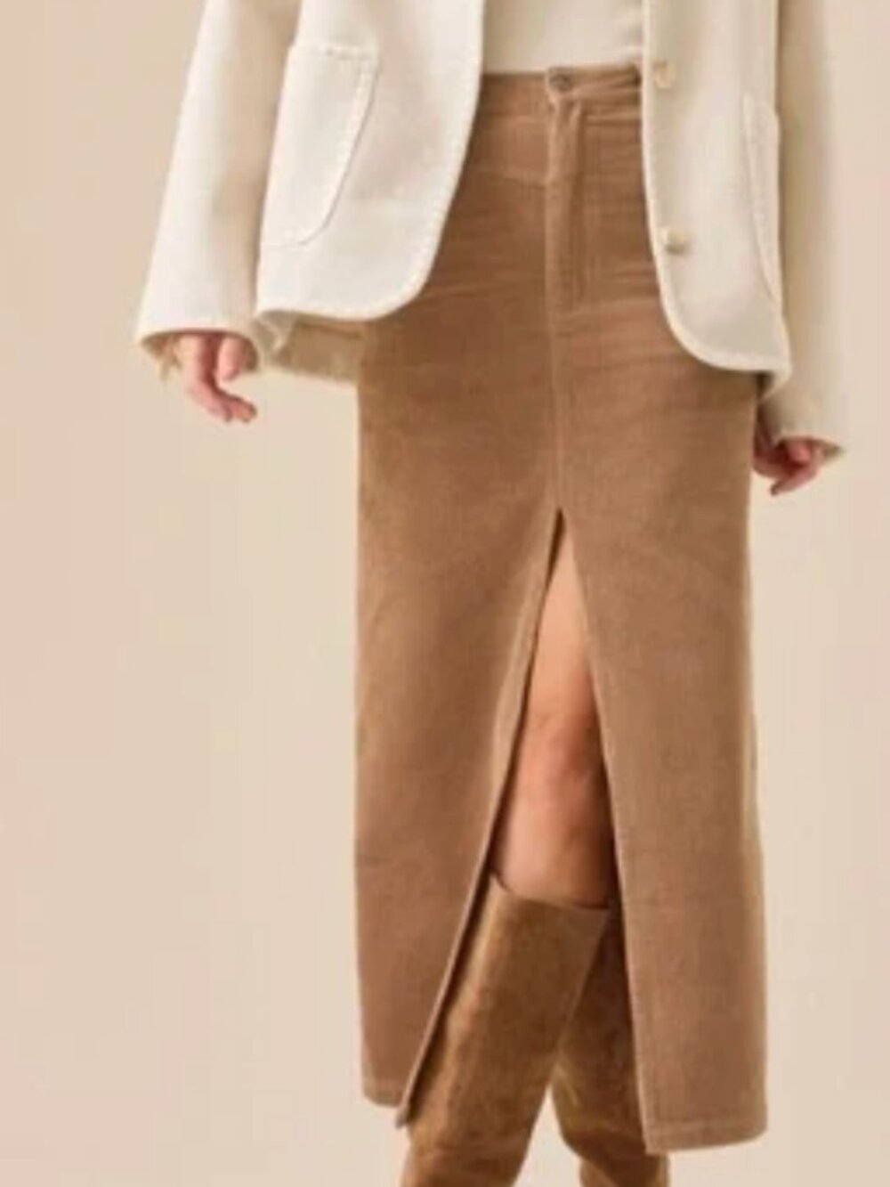 NWT Altar'd State Gabrielle Corduroy Midi Slit Skirt - Picture 3 of 4